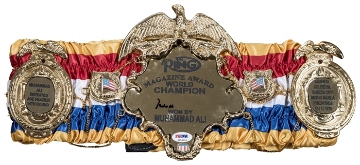 Muhammad Ali Signed 1975 Ring Magazine World Championship Belt (PSA/DNA)